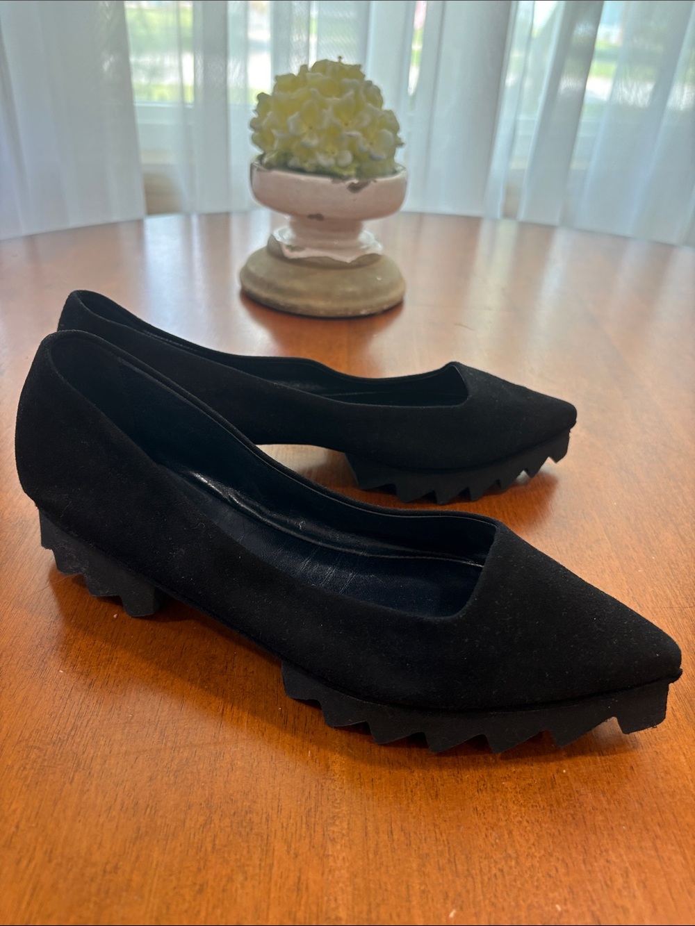 Dusica Dusica Black Suede Shoes, Size 10